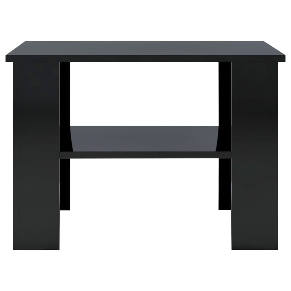 vidaXL Kavos staliukas, juodos spalvos, 60x60x42cm, MDP, labai blizg.