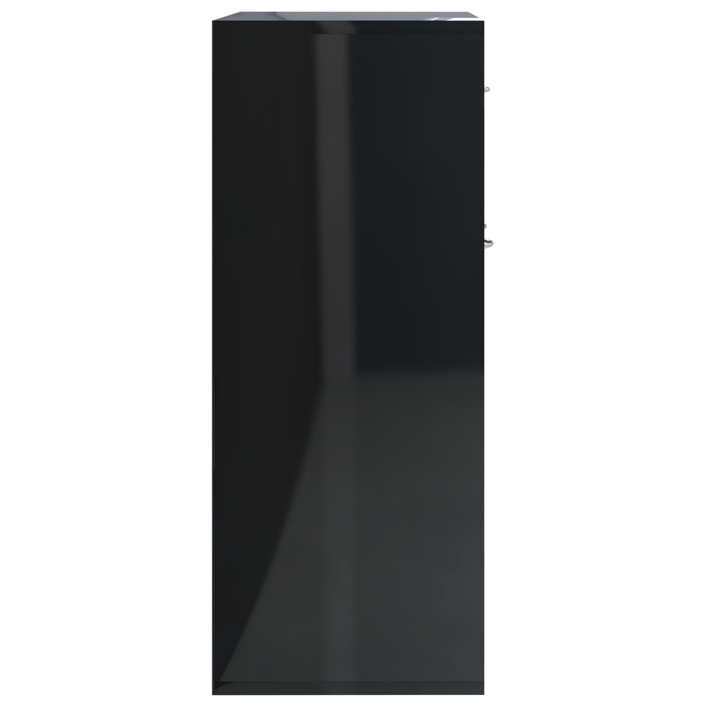 vidaXL Šoninė spintelė, juodos spalvos, 88x30x70cm, MDP, ypač blizgi