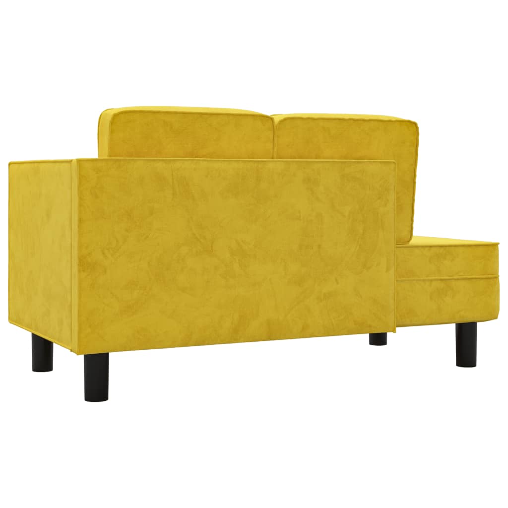 vidaXL Poilsio sofa su pagalvėmis ir ilga pagalve, geltona, aksomas