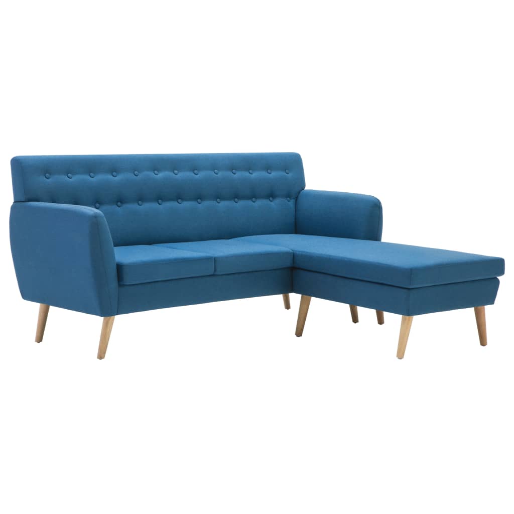 vidaXL L-formos sofa, aud. apmušal., 171,5x138x81,5cm, mėlyna
