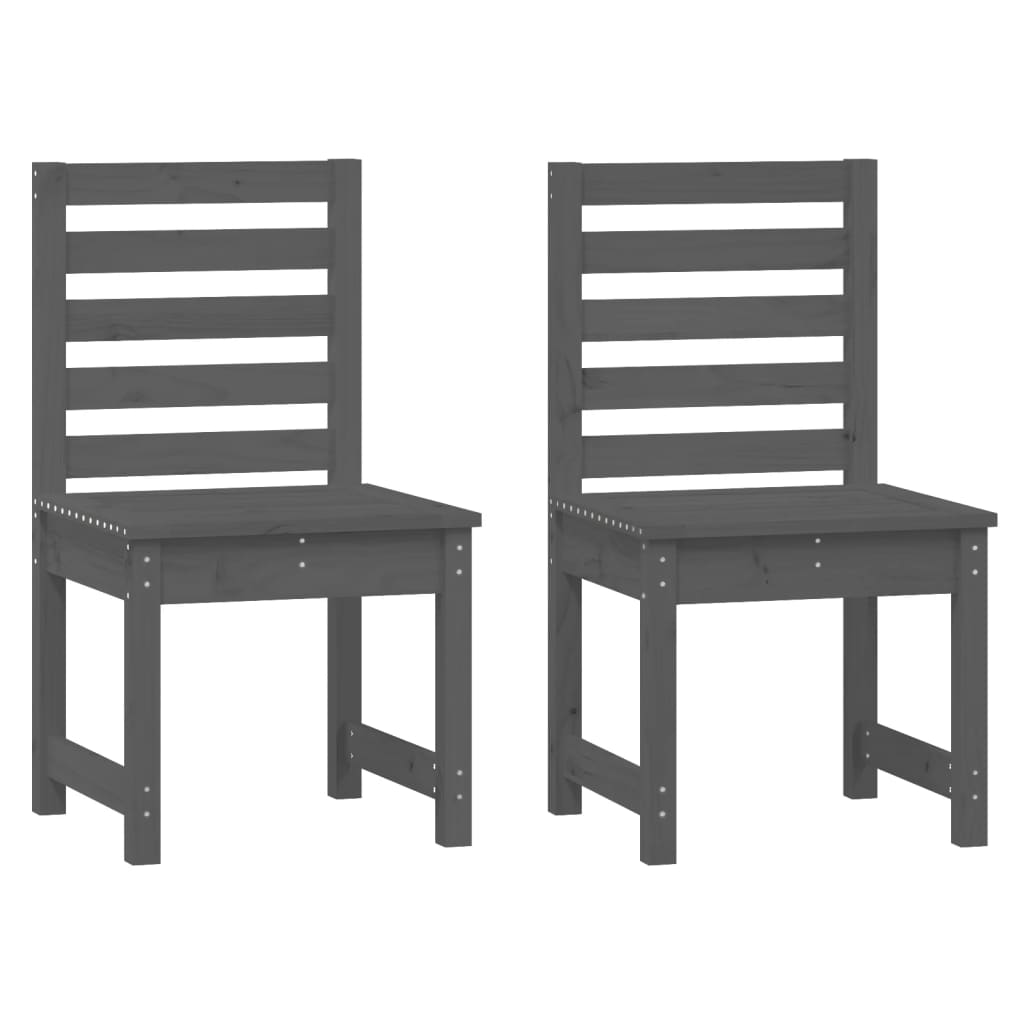 vidaXL Sodo kėdės 2vnt. pilkos 50x48x91,5cm pušies medienos masyvas