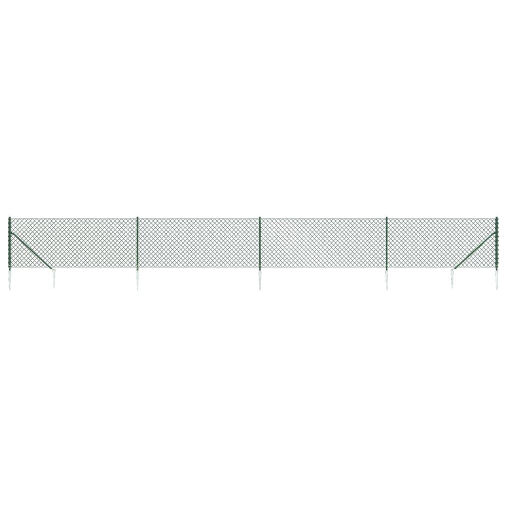 vidaXL Tinklinė tvora su smaigais, žalios spalvos, 0,8x10m
