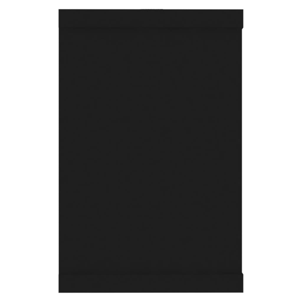 vidaXL Sieninės lentynos, 6vnt., juodos, 60x15x23cm, MDP, kubo formos