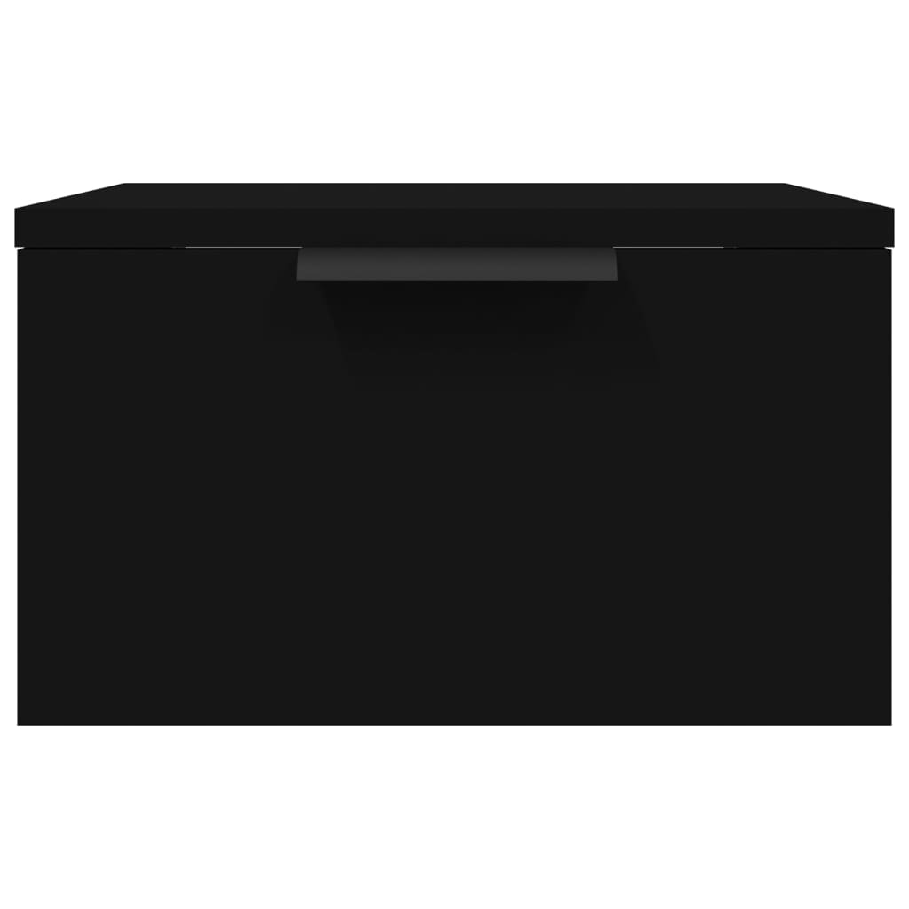 vidaXL Prie sienos montuojama naktinė spintelė, juoda, 34x30x20cm