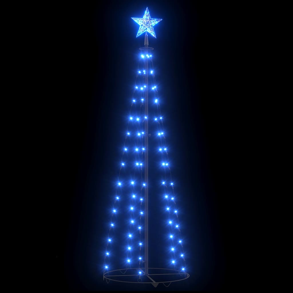 vidaXL Kalėdų eglutė, 50x150cm, kūgio formos, 84 mėlynos LED lemputės