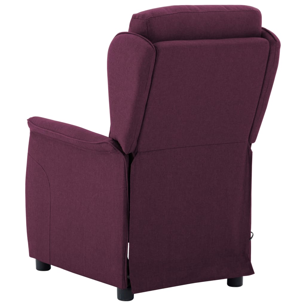 vidaXL Masažinis krėslas, violetinės spalvos, audinys