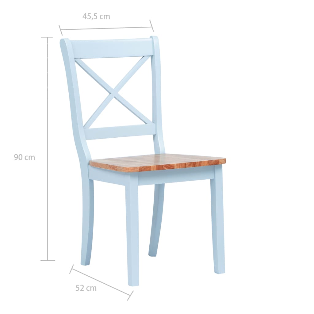 vidaXL Valgomojo kėdės, 4vnt., pilkos/šviesios medienos, kaučiukmedis