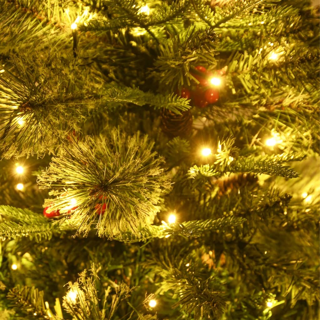 vidaXL Kalėdų eglutė su pušies kankorėžiais, žalia, 120cm, PVC su PE