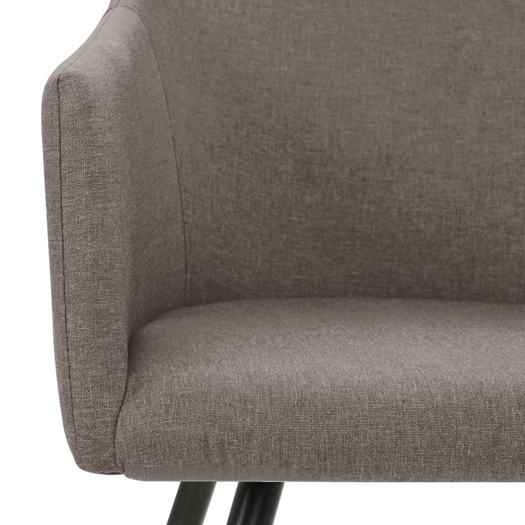 vidaXL Valgomojo kėdės, 4vnt., taupe spalvos, audinys