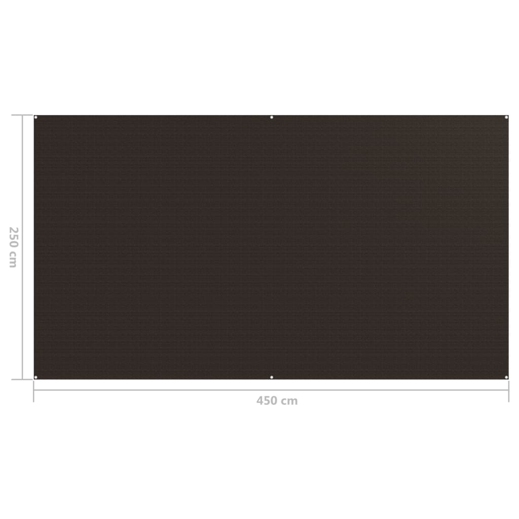 vidaXL Palapinės kilimėlis, rudos spalvos, 250x450cm