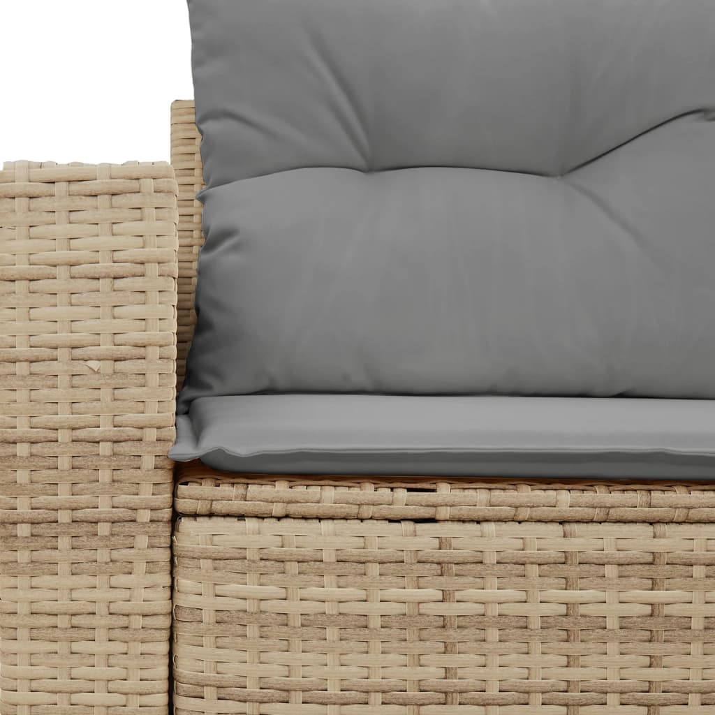 vidaXL Dvivietė sodo sofa su pagalvėlėmis, smėlio spalvos, poliratanas