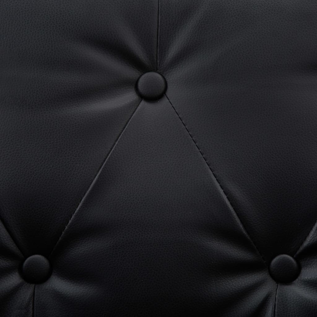 vidaXL Dvivietė chesterfield sofa, juoda, dirbtinės odos apmušalas