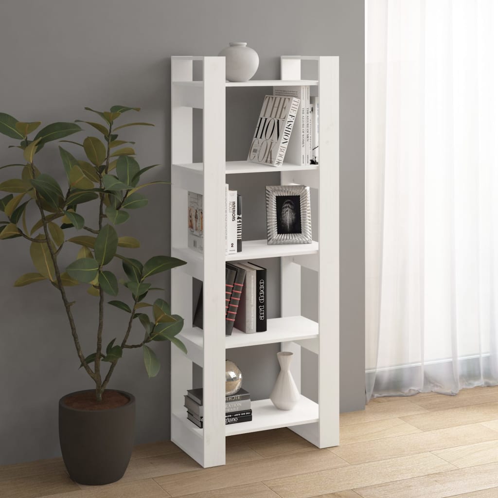 vidaXL Spintelė knygoms/kambario pertvara, balta, 60x35x160cm, mediena