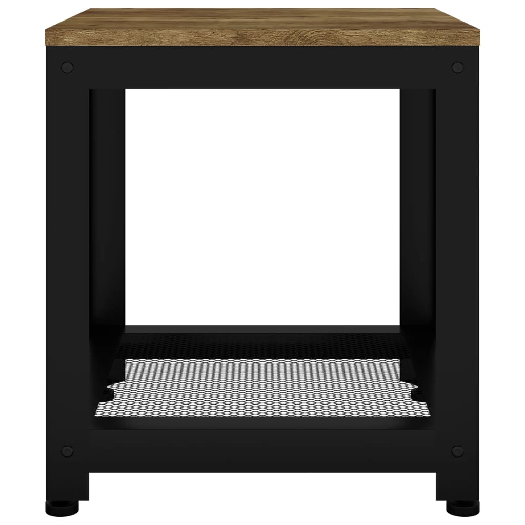 vidaXL Šoninis staliukas, rudas/juodas, 40x40x45cm, MDF ir geležis