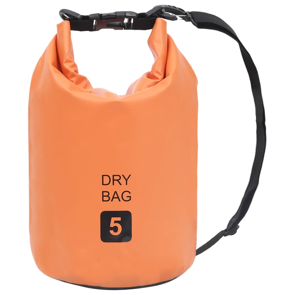 vidaXL Vandeniui atsparus krepšys, oranžinės spalvos, PVC, 5l