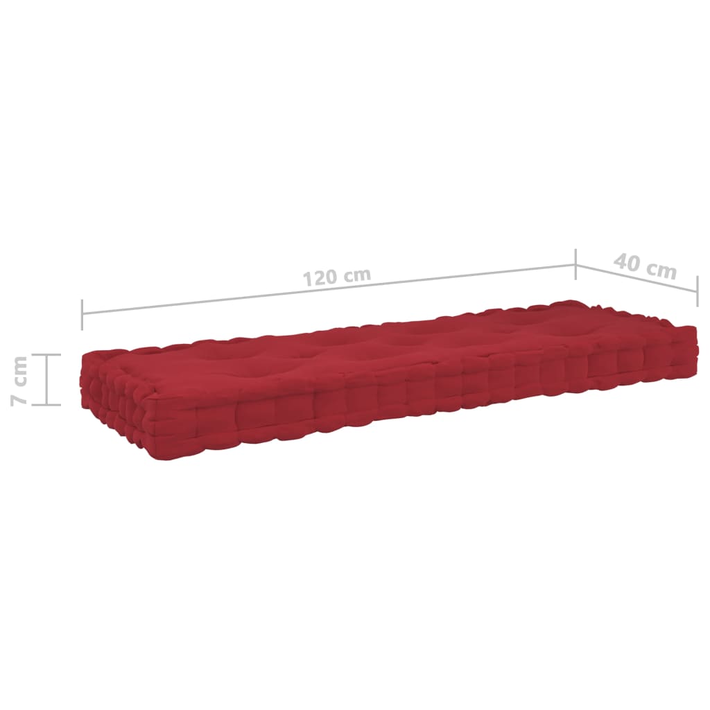 vidaXL Grindų/paletės pagalvėlės, 4vnt., tamsiai raudonos, medvilnė