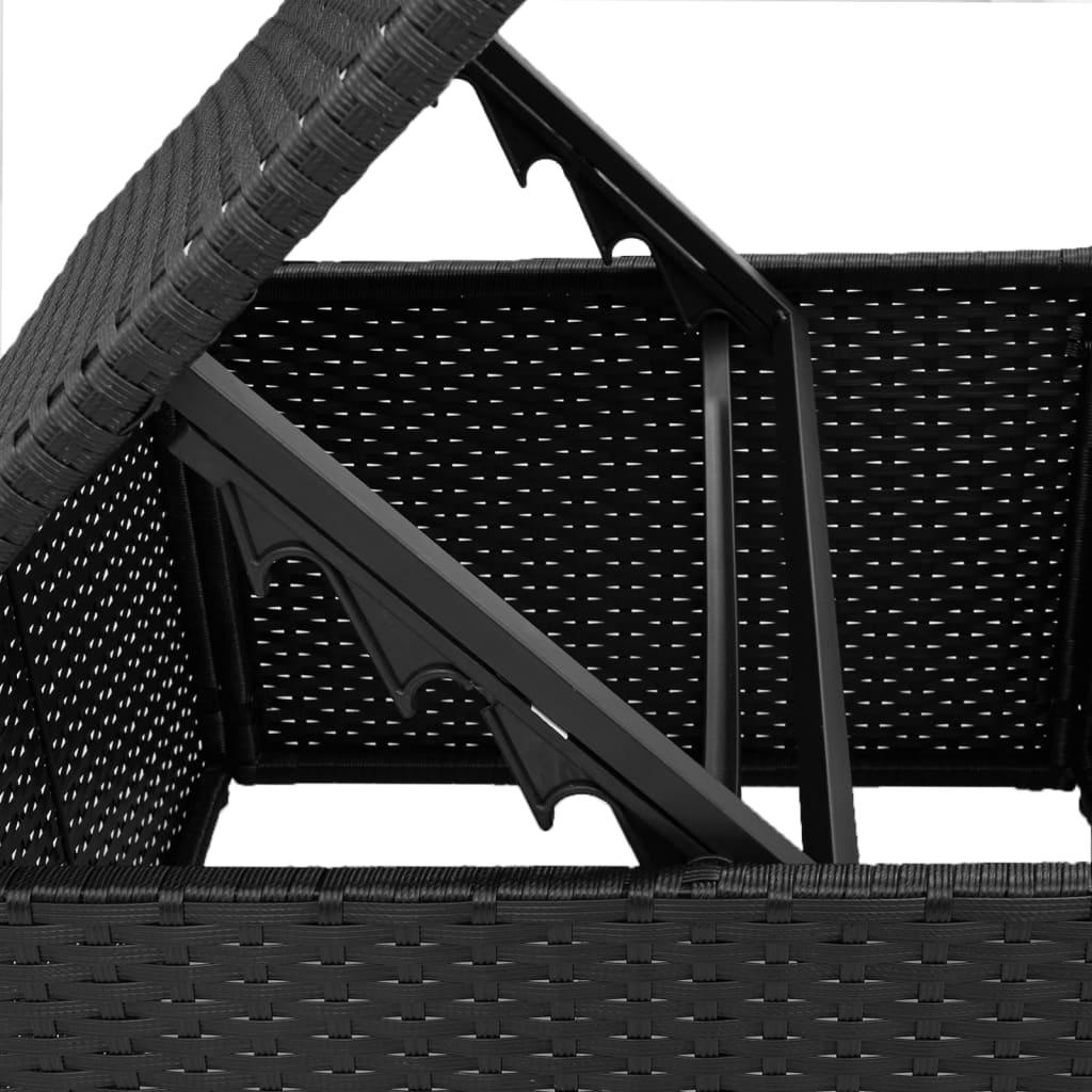 vidaXL Sodo taburetė su pagalvėle, juoda, 55x55x37cm, poliratanas