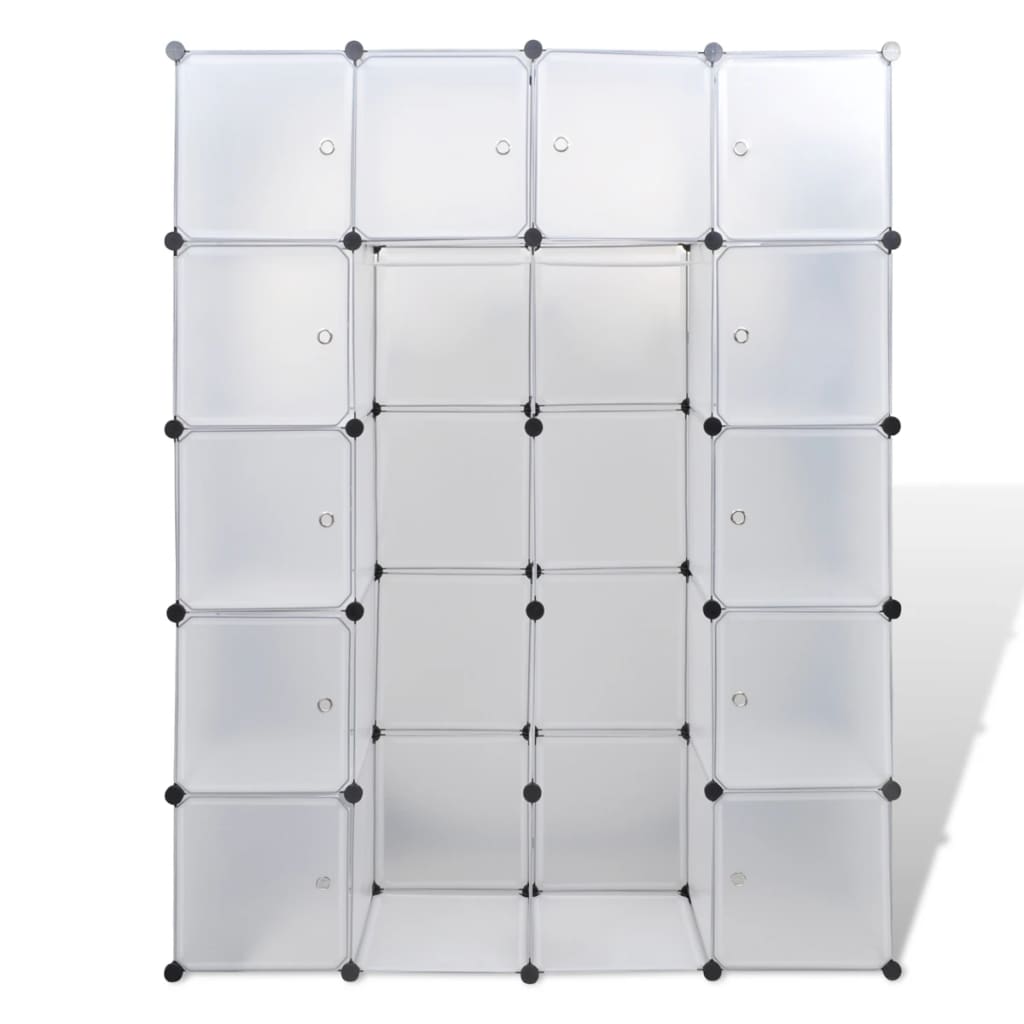 vidaXL Modulinė spinta su 14 skyrių, balta, 37x146x180,5cm