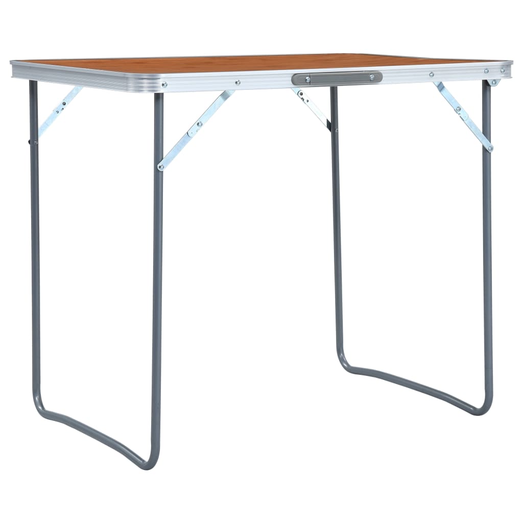 vidaXL Sulankstomas stovyklavimo stalas su metaliniu rėmu, 80x60cm