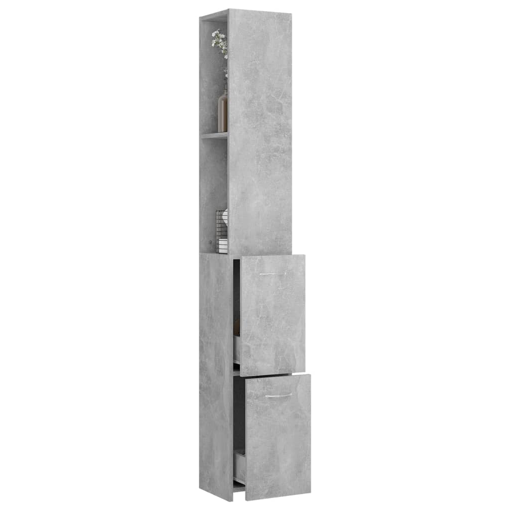 vidaXL Vonios kambario spintelė, betono pilka, 25x26,5x170 cm