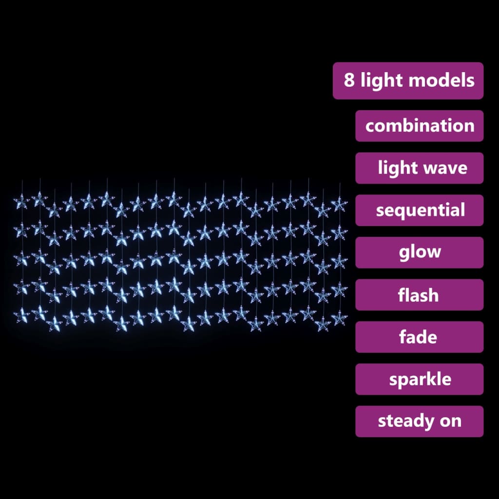 vidaXL LED žvaigždžių užuolaida, 500 mėlynų LED lempučių