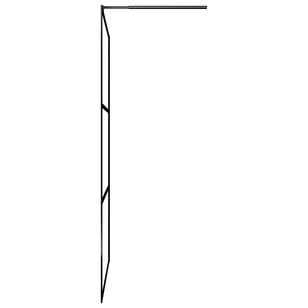 vidaXL Dušo sienelė su skaidriu ESG stiklu, juoda, 80x195cm