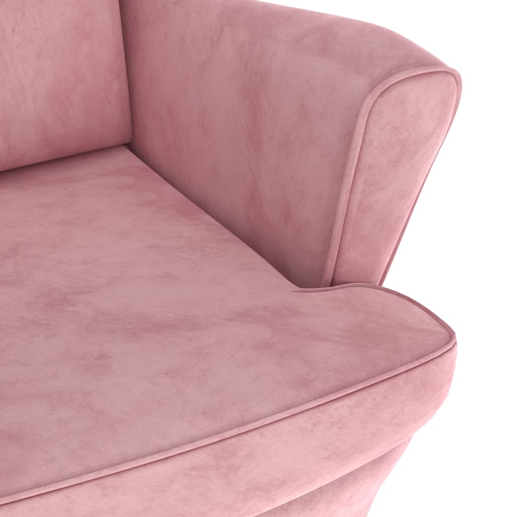 vidaXL Krėslas, rožinės spalvos, aksomas