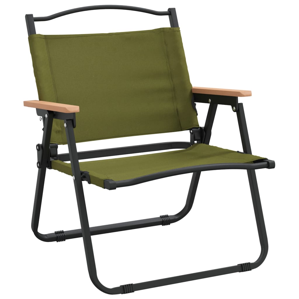vidaXL Stovyklavimo kėdės, 2vnt., žalios, 54x43x59cm, oksfordo audinys