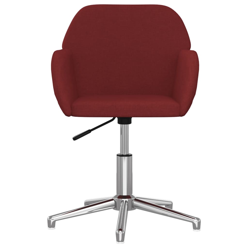 vidaXL Pasukama biuro kėdė, raudonojo vyno spalvos, audinys