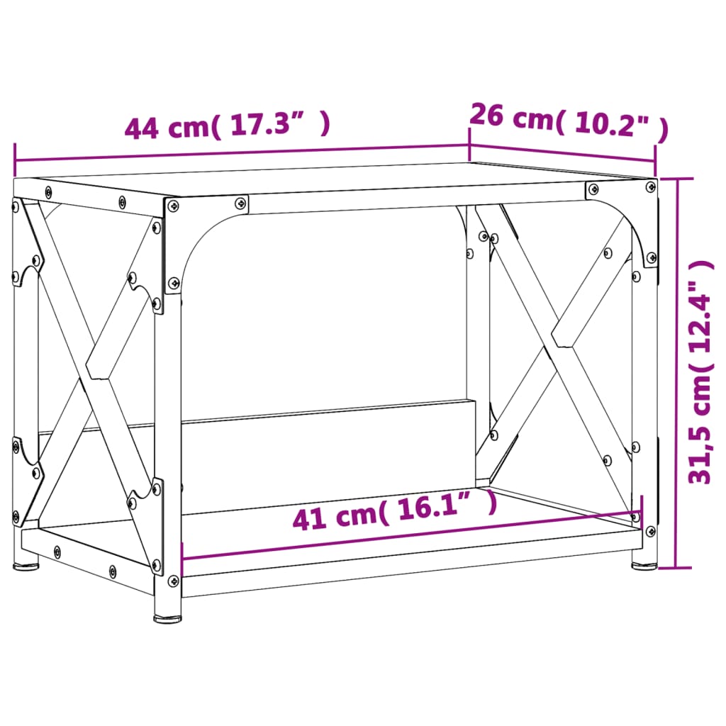 vidaXL Spausdintuvo stovas, 2 aukštų, pilkas, 44x26x31,5cm, mediena