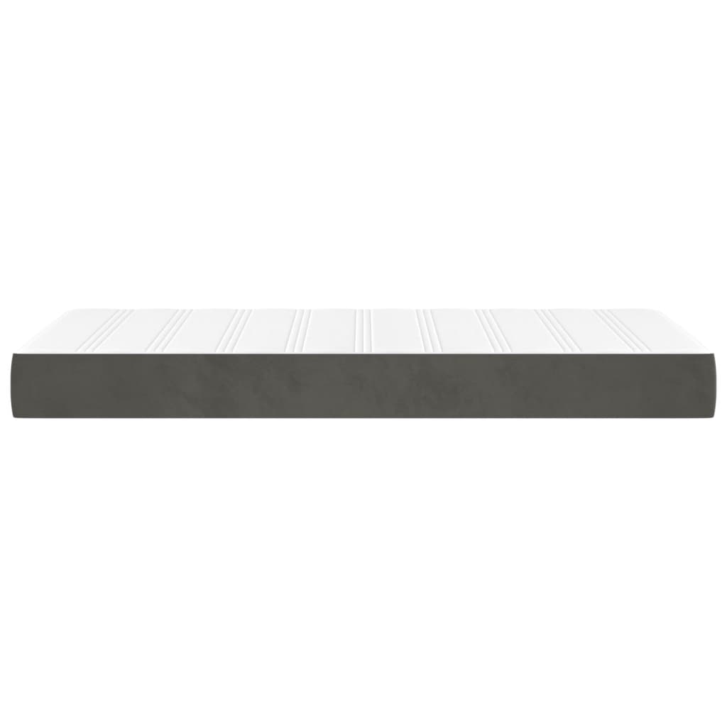 vidaXL Spyruoklinis čiužinys, tamsiai pilkas, 90x200x20 cm, aksomas
