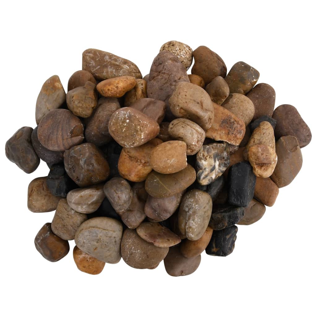 vidaXL Poliruoti akmenukai, įvairių spalvų, 10kg, 2–5cm