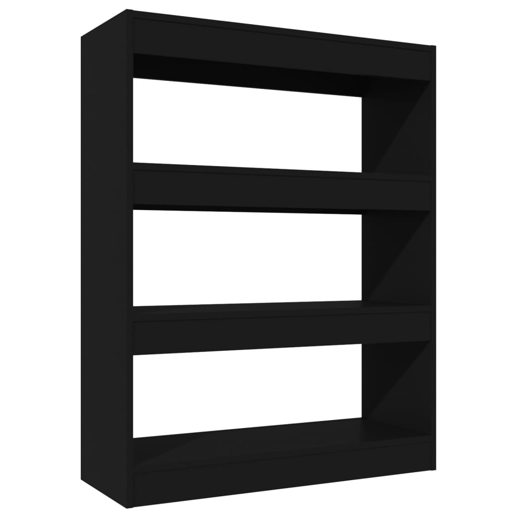 vidaXL Spintelė knygoms/kambario pertvara, juoda, 80x30x103cm, mediena