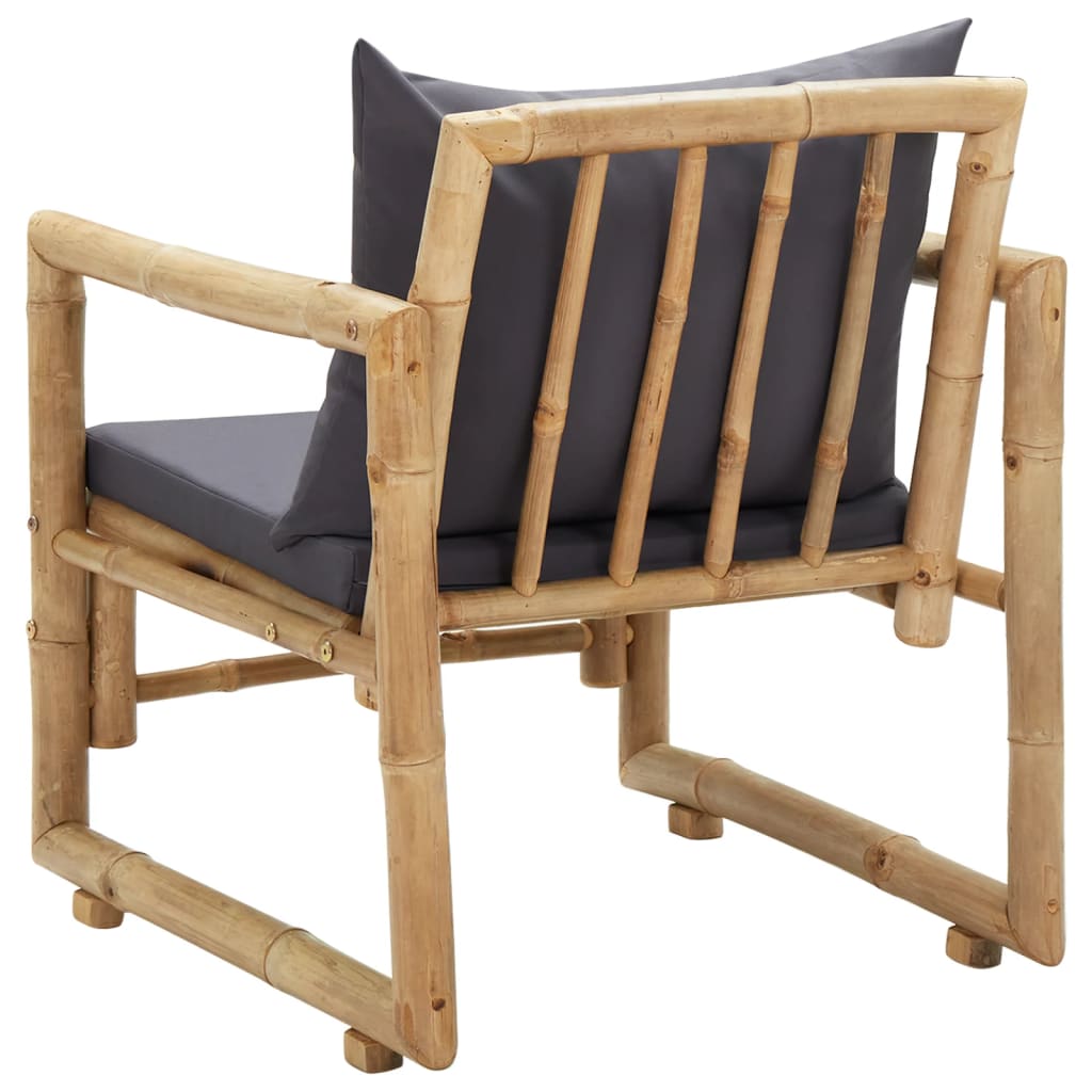 vidaXL Sodo kėdės su pagalvėlėmis, 2vnt., bambukas