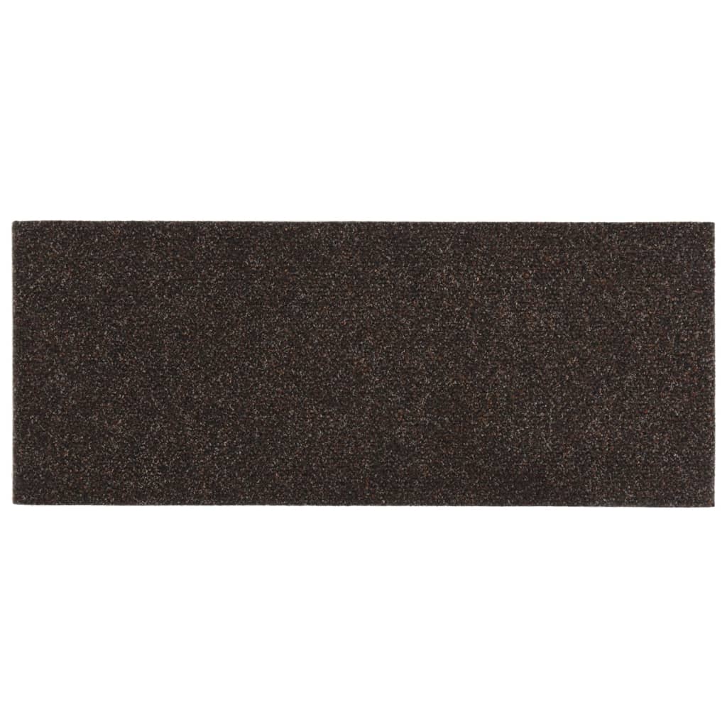 vidaXL Lipnūs laiptų kilimėliai, 15vnt., tamsiai rudi, 60x25cm