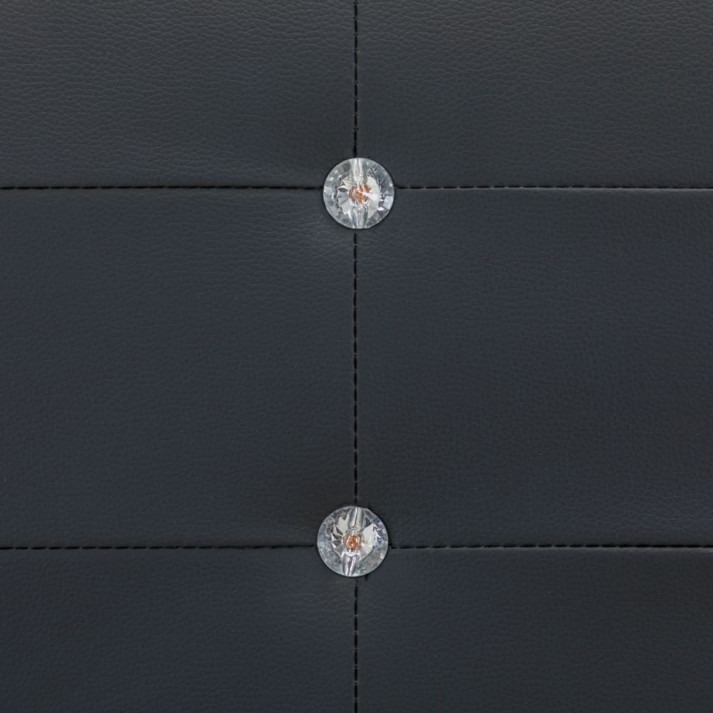 vidaXL Lova su čiužiniu, juodos sp., 160x200 cm, dirbtinė oda
