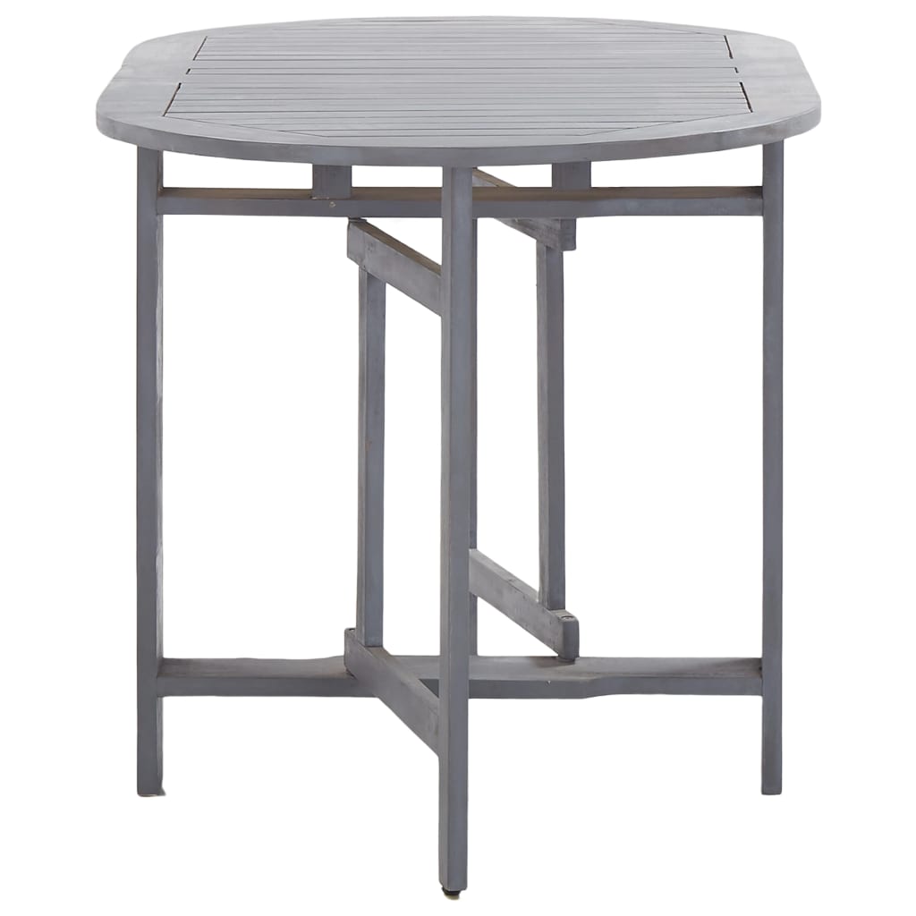 vidaXL Sodo stalas, pilkas, 120x70x74cm, akacijos medienos masyvas