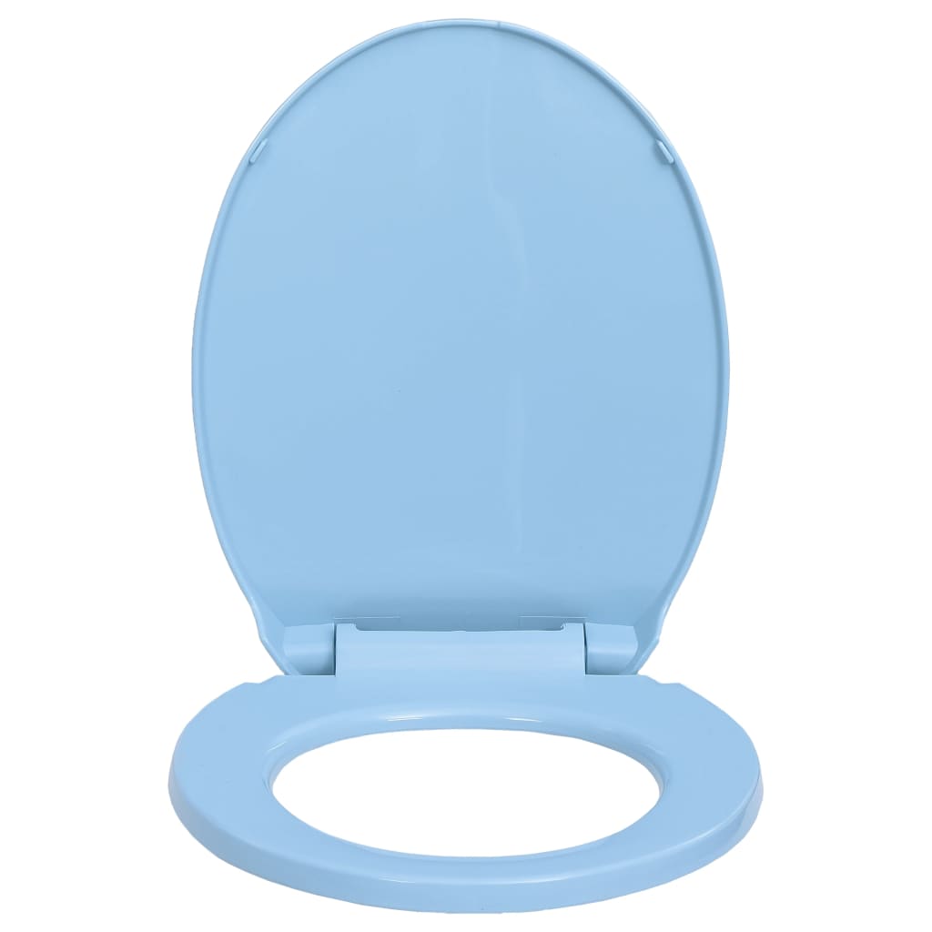 vidaXL Klozeto sėdynė su soft-close mechanizmu, mėlyna, ovali