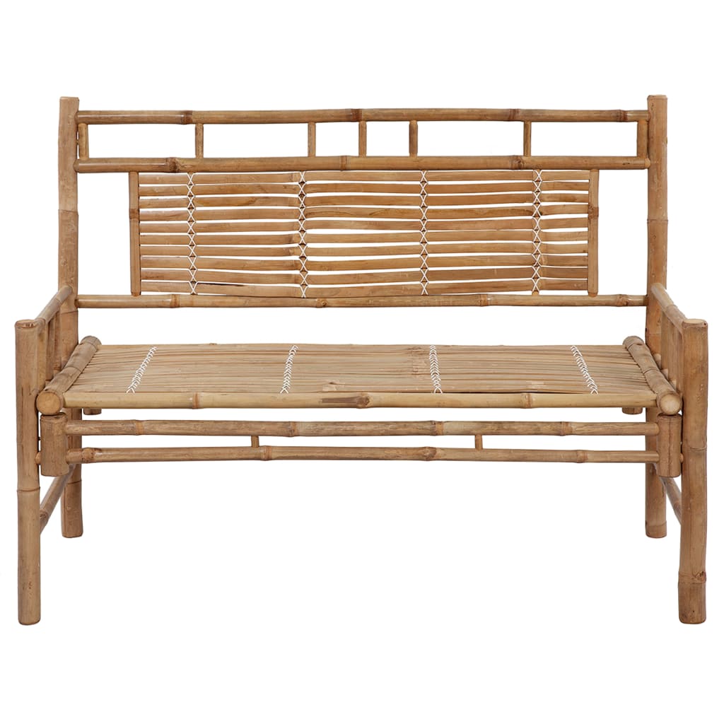 vidaXL Sodo suoliukas su pagalvėle, 120cm, bambukas (41504+314953)