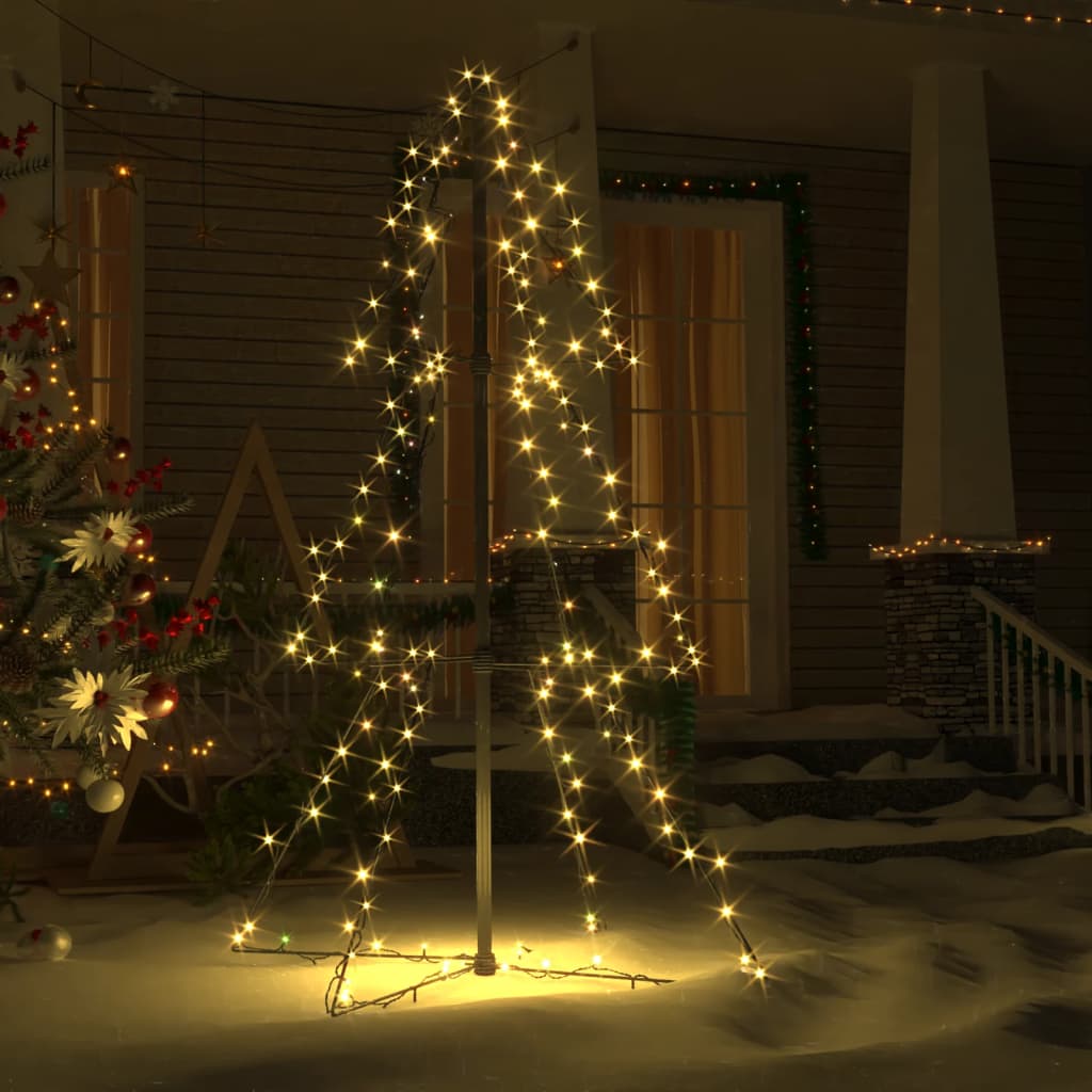vidaXL Kalėdų eglutė, 78x120cm, kūgio formos, 160 LED lempučių