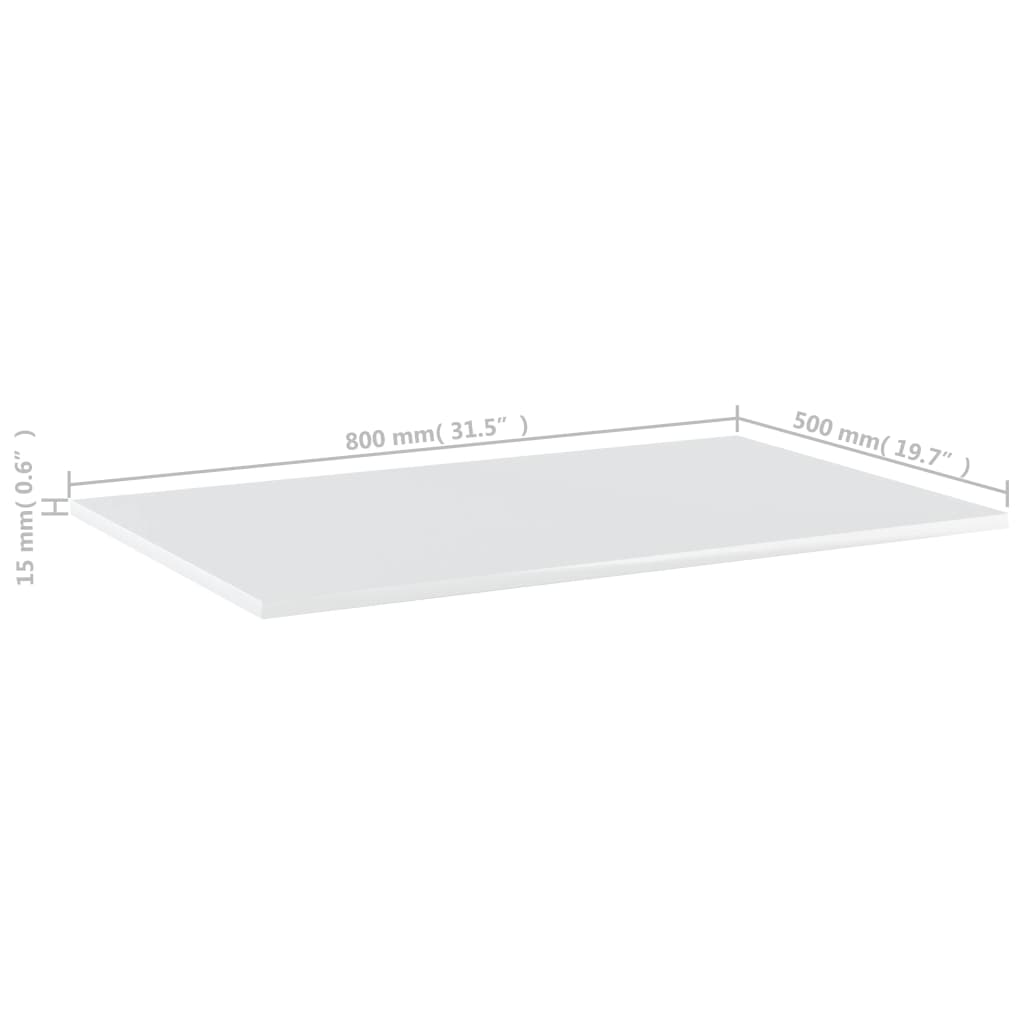 vidaXL Knygų lentynos plokštės, 4vnt., baltos, 80x50x1,5cm, MDP