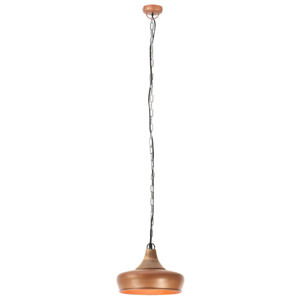 vidaXL Pakabinamas šviestuvas, vario, geležis ir mediena, 26cm, E27