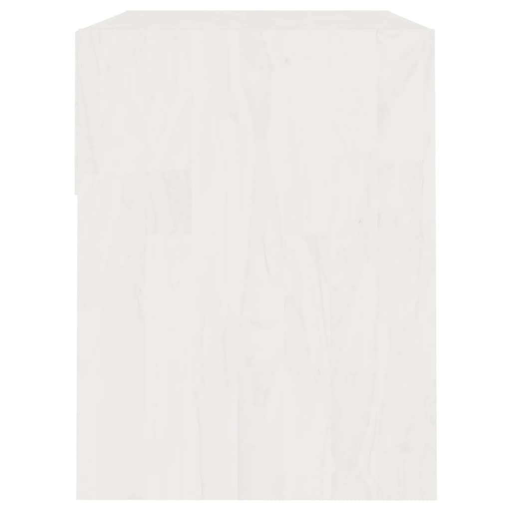 vidaXL Naktinė spintelė, balta, 40x31x40cm, pušies medienos masyvas
