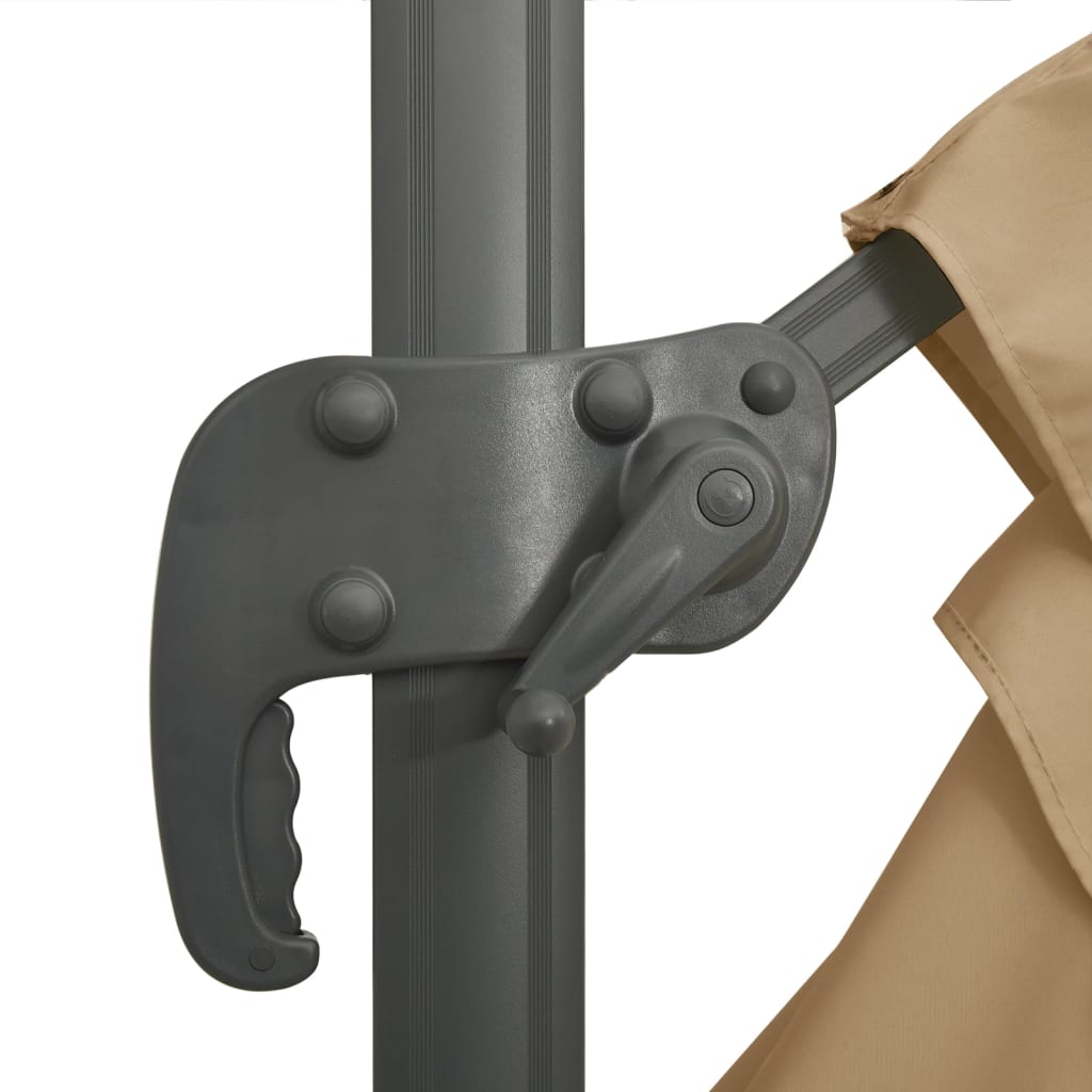 vidaXL Gembės formos skėtis su aliuminio stulpu, taupe, 400x300cm