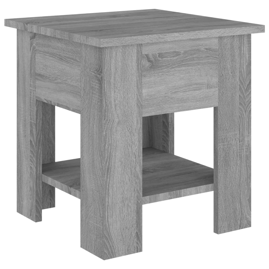 vidaXL Kavos staliukas, pilkas ąžuolo, 40x40x42cm, apdirbta mediena