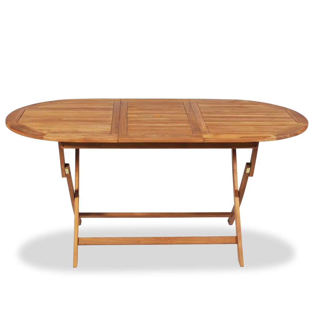 vidaXL Sulankst. sodo stalas, 160x80x75cm, tikmedžio medienos masyvas