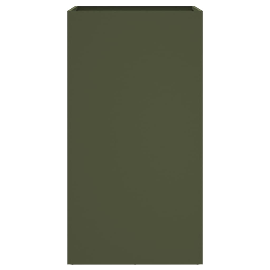 vidaXL Lovelis, alyvuogių žalias, 42x38x75cm, šaltai valcuotas plienas