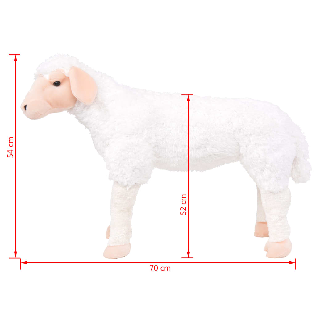 vidaXL Pastatomas pliušinis žaislas avis, balta, XXL