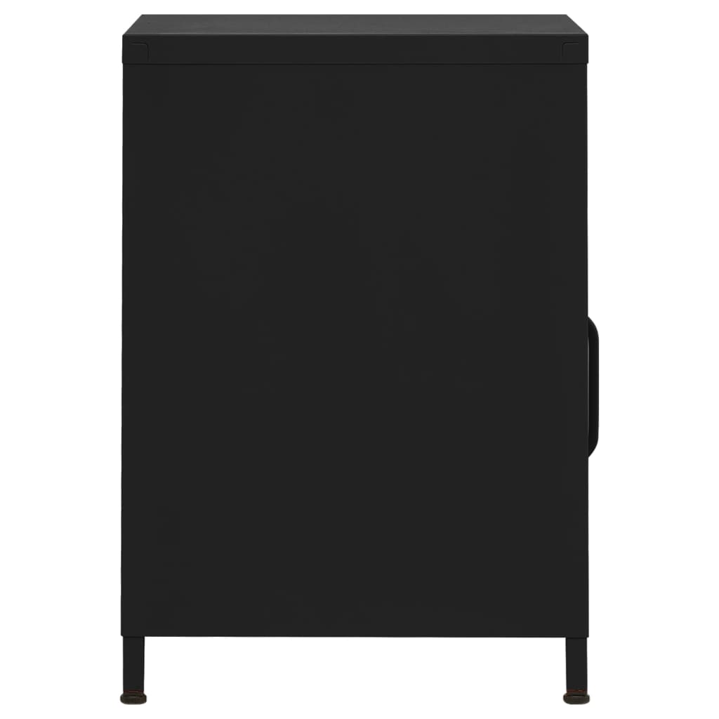 vidaXL Naktinis staliukas, juodas, 35x35x51cm, plienas