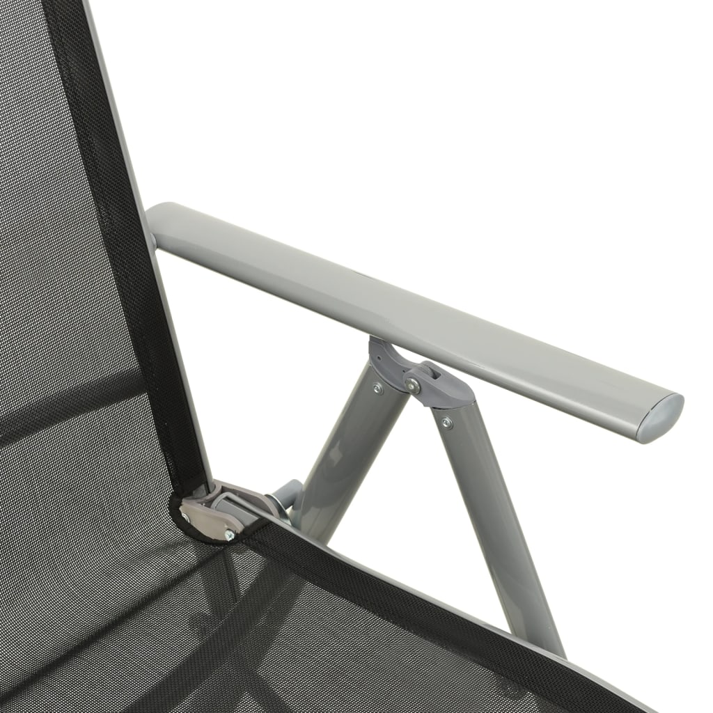 vidaXL Atlošiama sodo kėdė, sidabrinė, tekstilenas ir aliuminis
